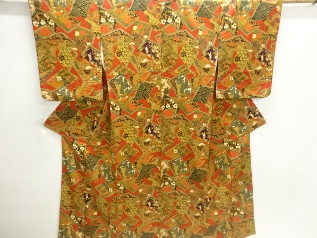 JAPANESE KIMONO / KOMON / BOOK & FLOWER & BIRD